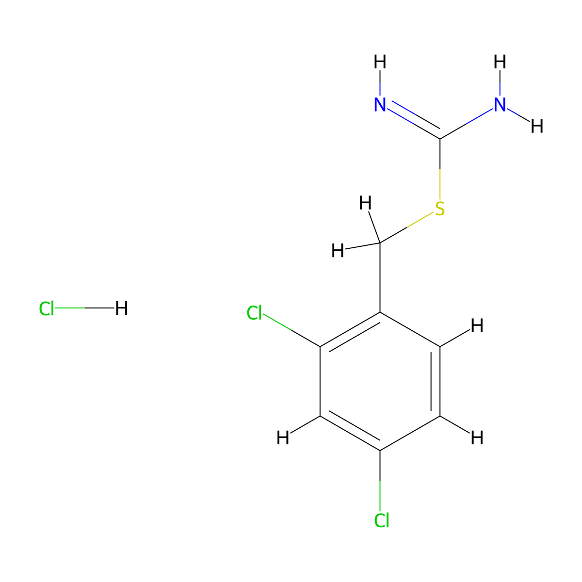 2,4-Dichlorobenzyl imidothiocarbamate hydrochloride molecular structure, CAS 72214-67-6