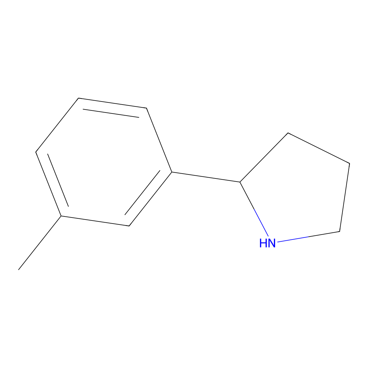 2-(3-Methylphenyl)pyrrolidine molecular structure, CAS 72216-05-8