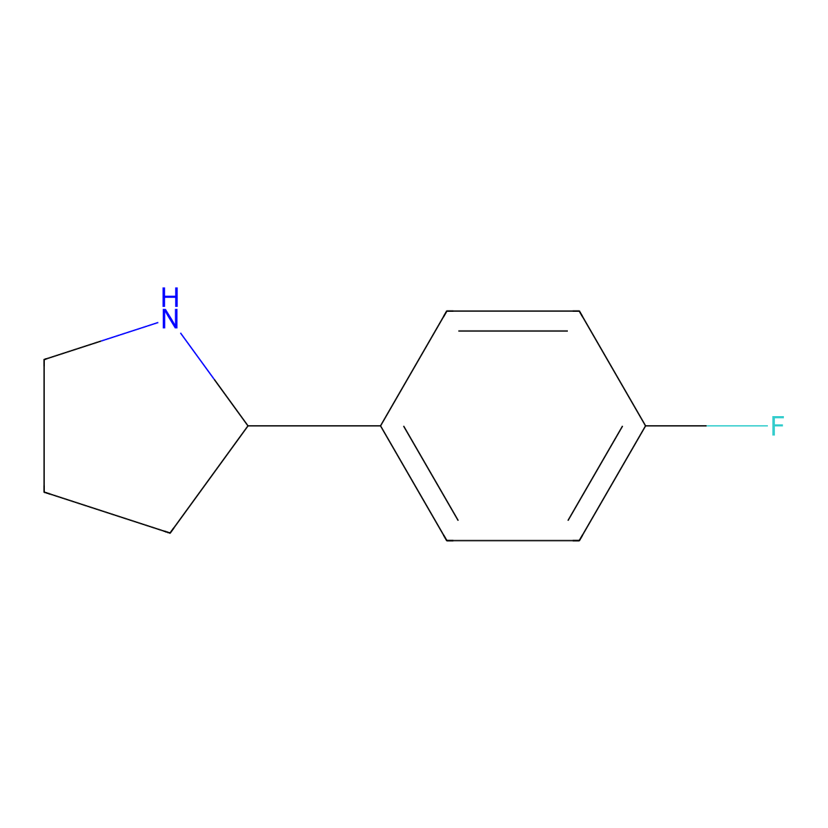 2-(4-Fluorophenyl)pyrrolidine molecular structure, CAS 72216-06-9