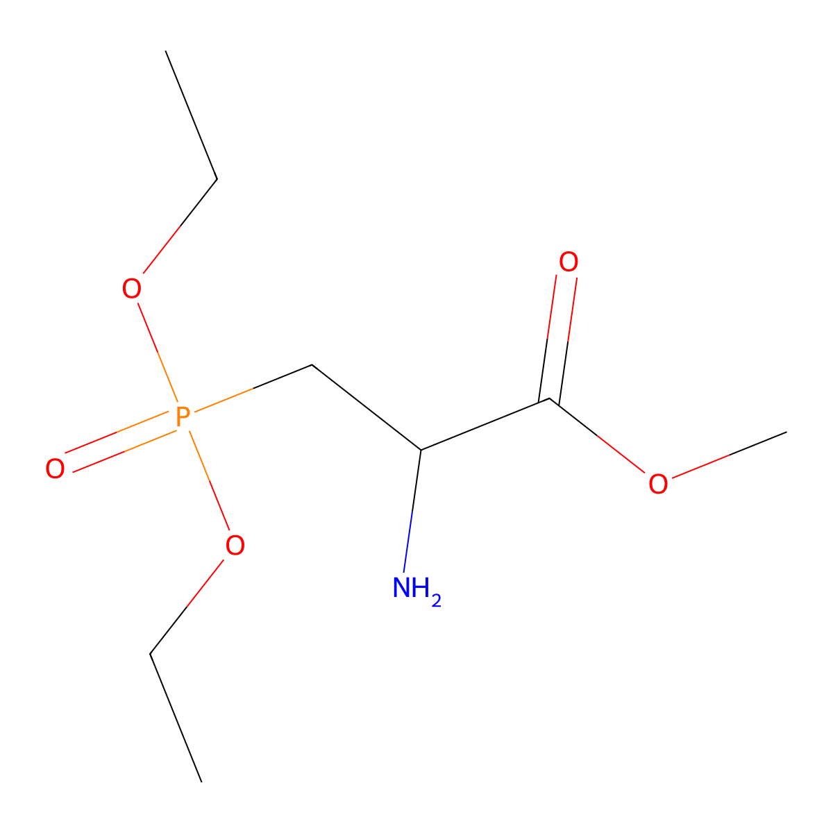 Methyl 2-amino-3-(diethyl phosphono)propanoate molecular structure, CAS 72217-71-1