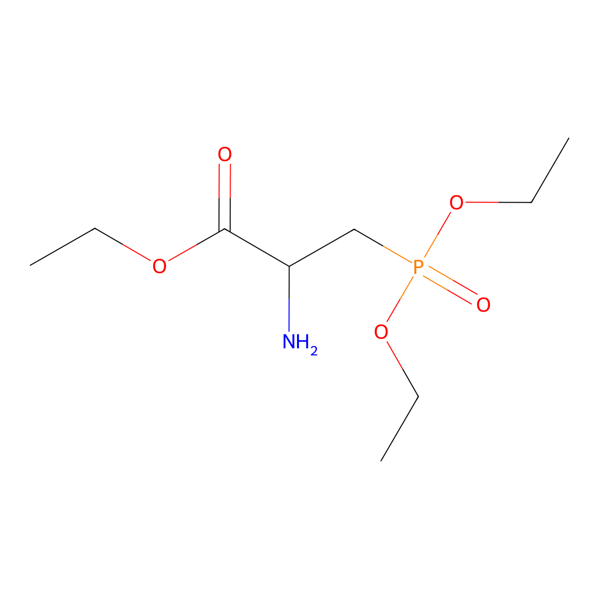 Ethyl 2-amino-3-(diethyl phosphono)propanoate molecular structure, CAS 72217-72-2