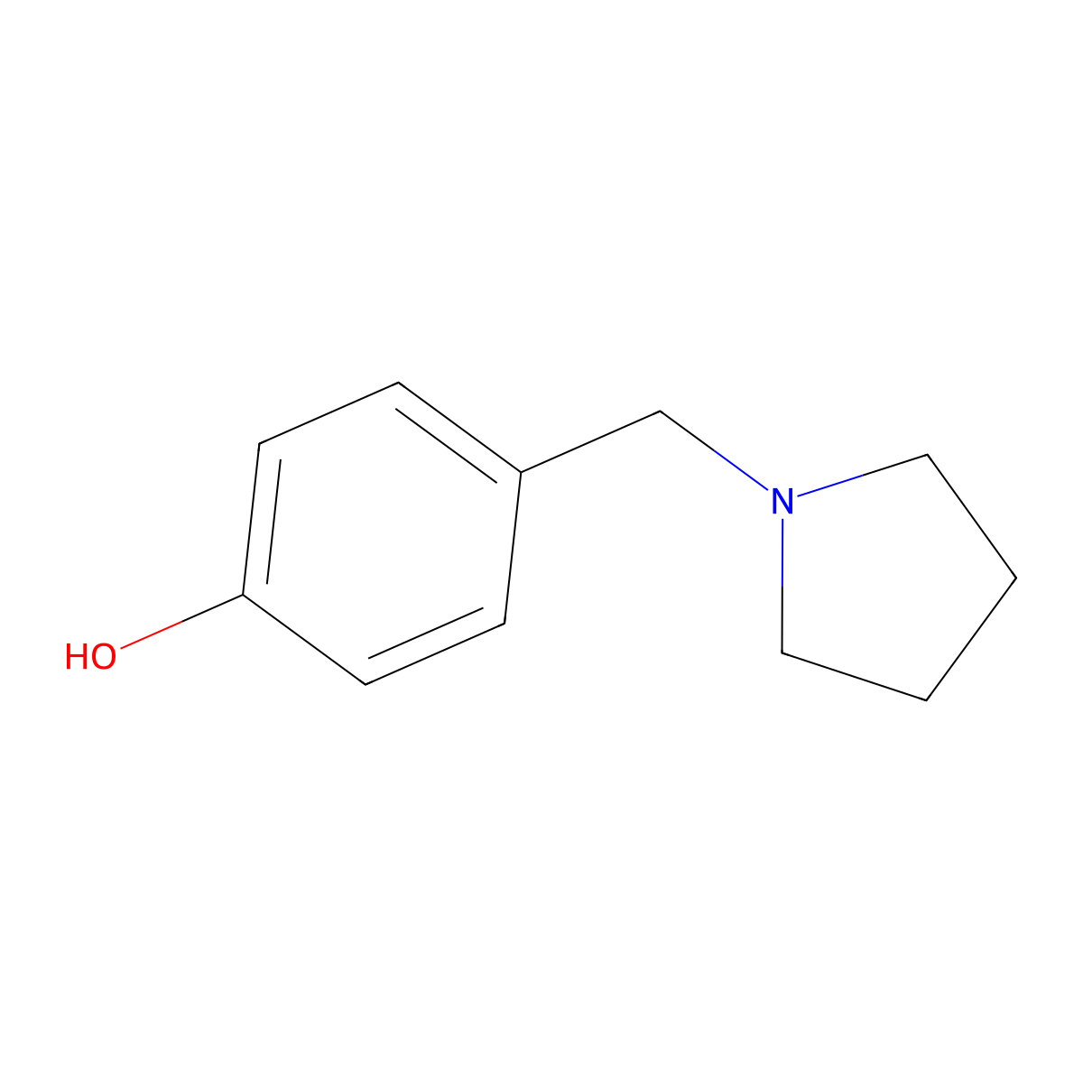 4-(Pyrrolidin-1-ylmethyl)phenol molecular structure, CAS 72219-19-3