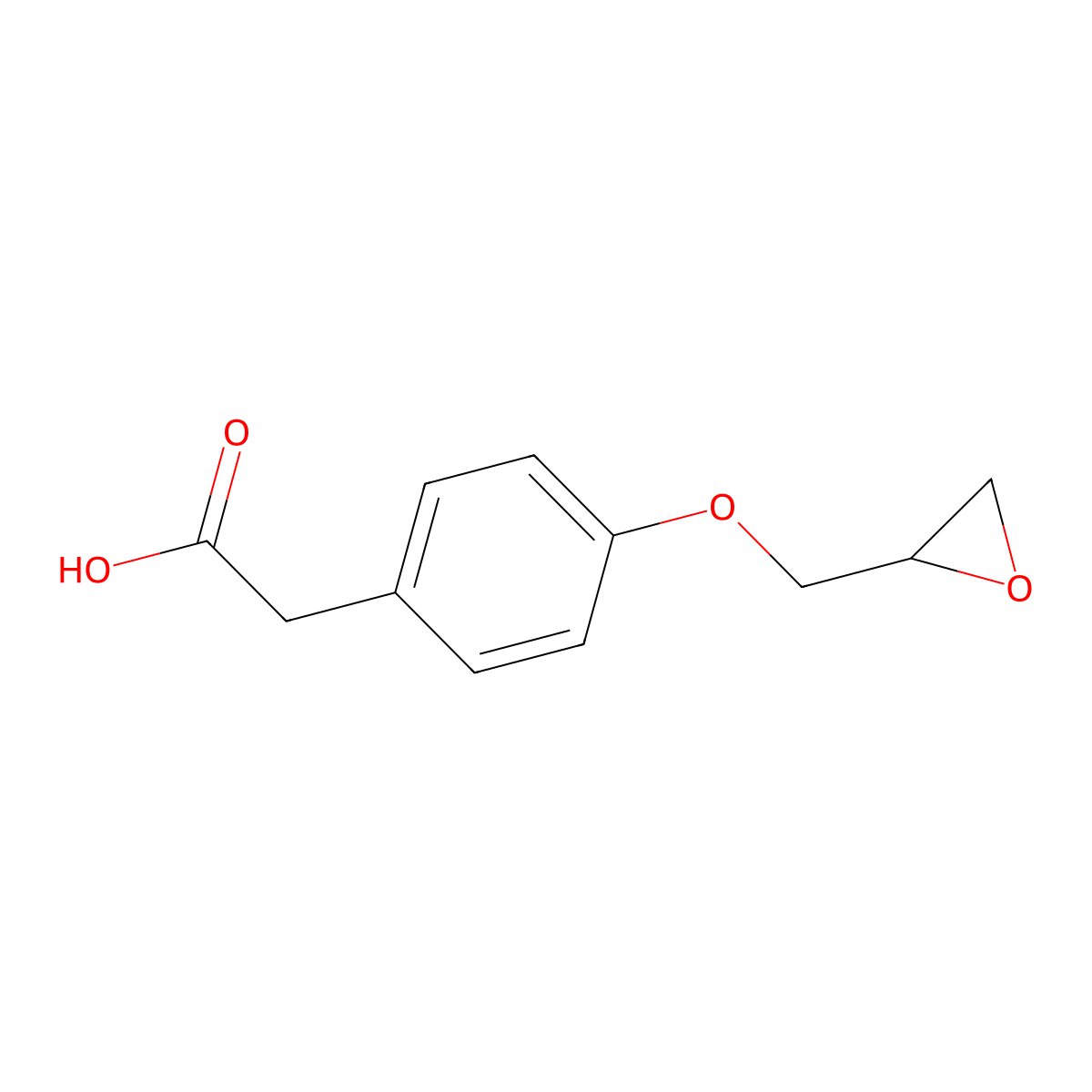 4-(2-Oxiranylmethoxy)benzeneacetic acid molecular structure, CAS 72224-25-0