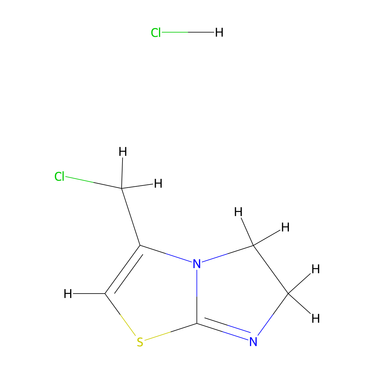3-(chloromethyl)-5H,6H-imidazo[2,1-b][1,3]thiazole hydrochloride molecular structure, CAS 72224-61-4