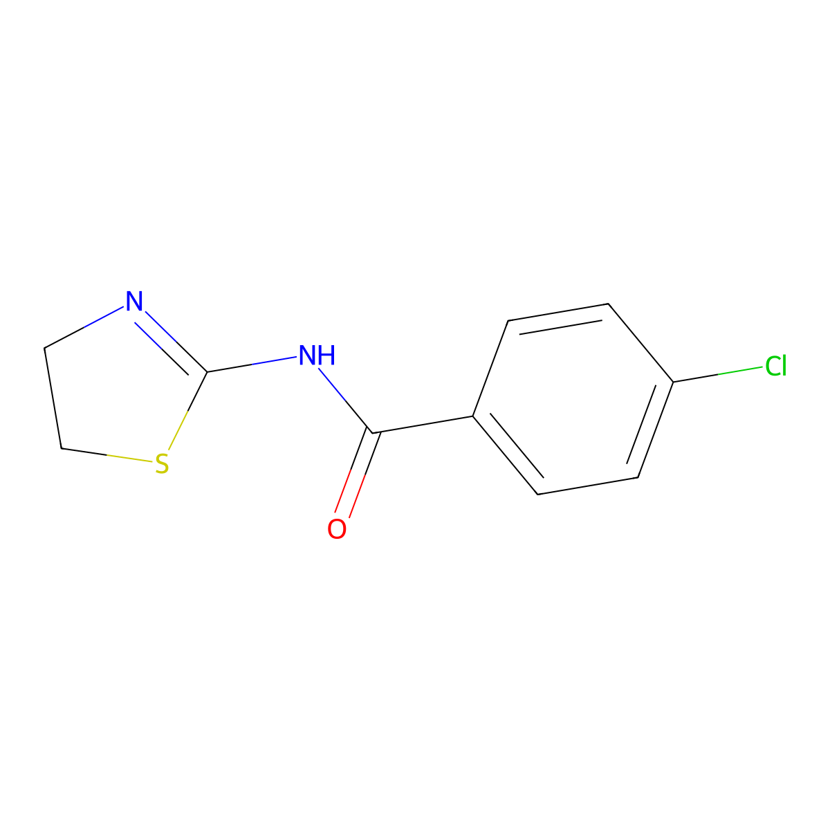 Benzamide, 4-chloro-N-(4,5-dihydro-2-thiazolyl)- molecular structure, CAS 72225-18-4