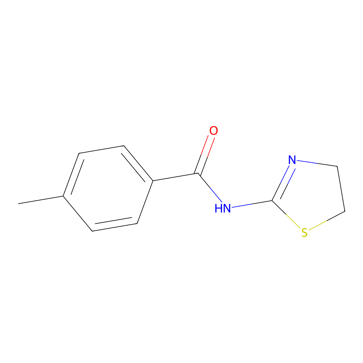 N-(4,5-Dihydro-1,3-thiazol-2-yl)-4-methylbenzamide molecular structure, CAS 72225-19-5