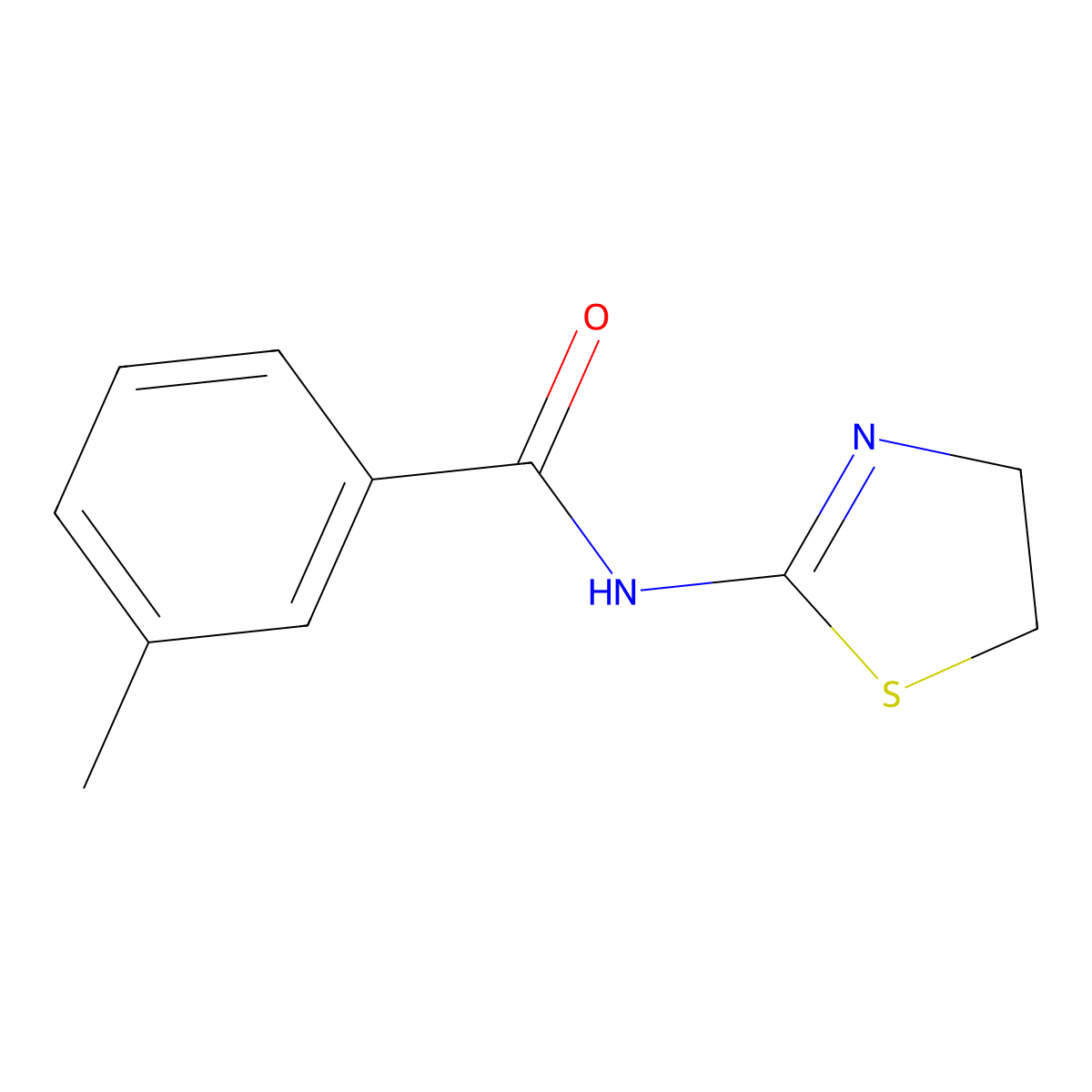 N-(4,5-Dihydro-2-thiazolyl)-3-methylbenzamide molecular structure, CAS 72225-21-9