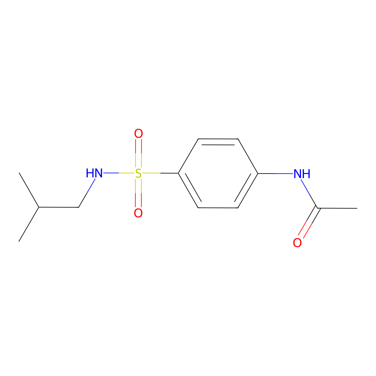 N-{4-[(isobutylamino)sulfonyl]phenyl}acetamide molecular structure, CAS 72225-62-8