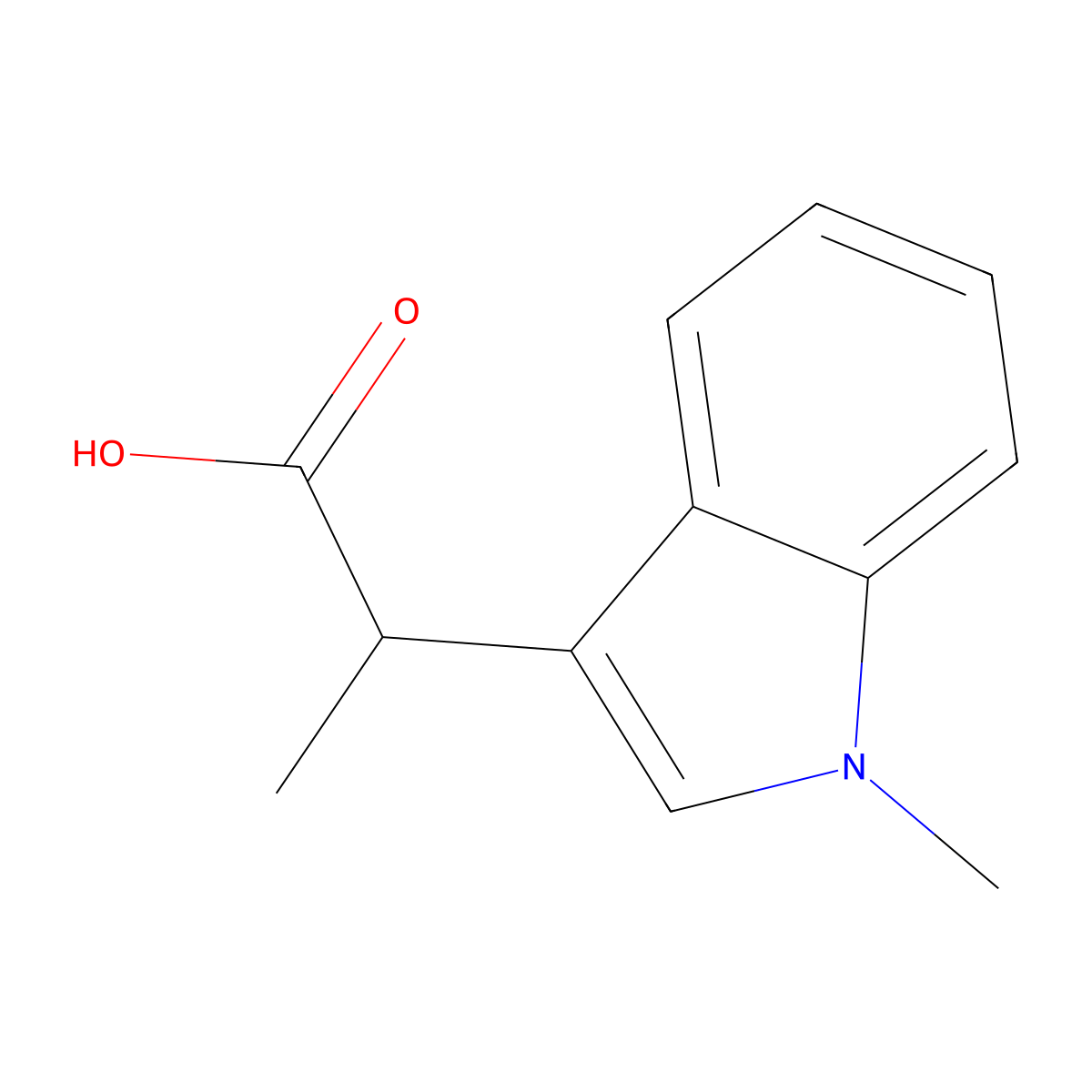 2-(1-methyl-1H-indol-3-yl)propanoic acid molecular structure, CAS 72228-39-8