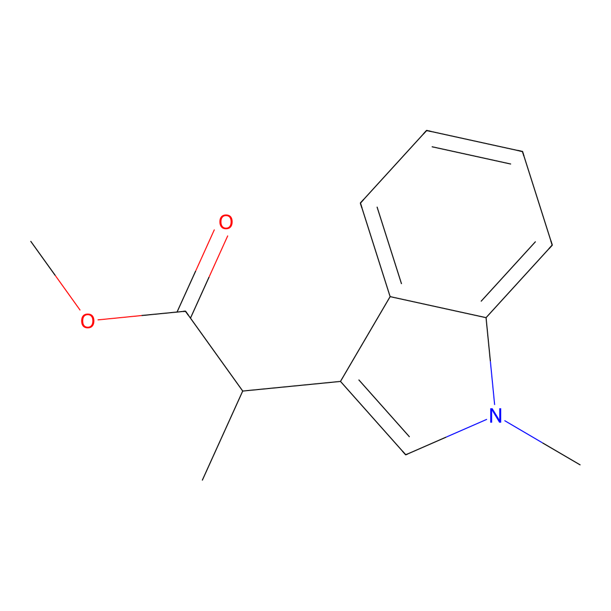 Methyl alpha,1-dimethyl-1H-indole-3-acetate molecular structure, CAS 72228-40-1
