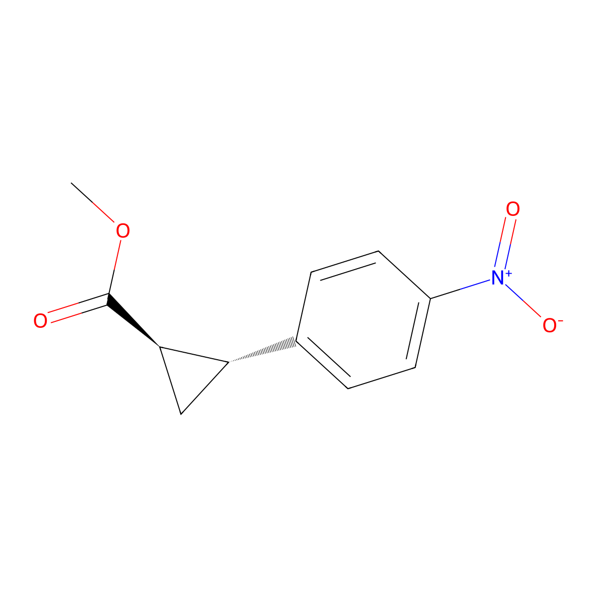 Methyl (1R,2R)-2-(4-nitrophenyl)cyclopropanecarboxylate molecular structure, CAS 72229-03-9