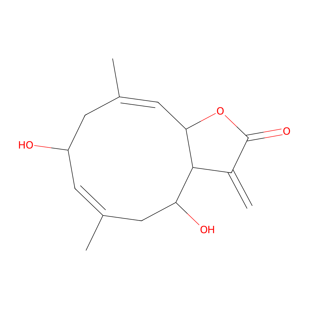 2-Hydroxyeupatolide molecular structure, CAS 72229-33-5