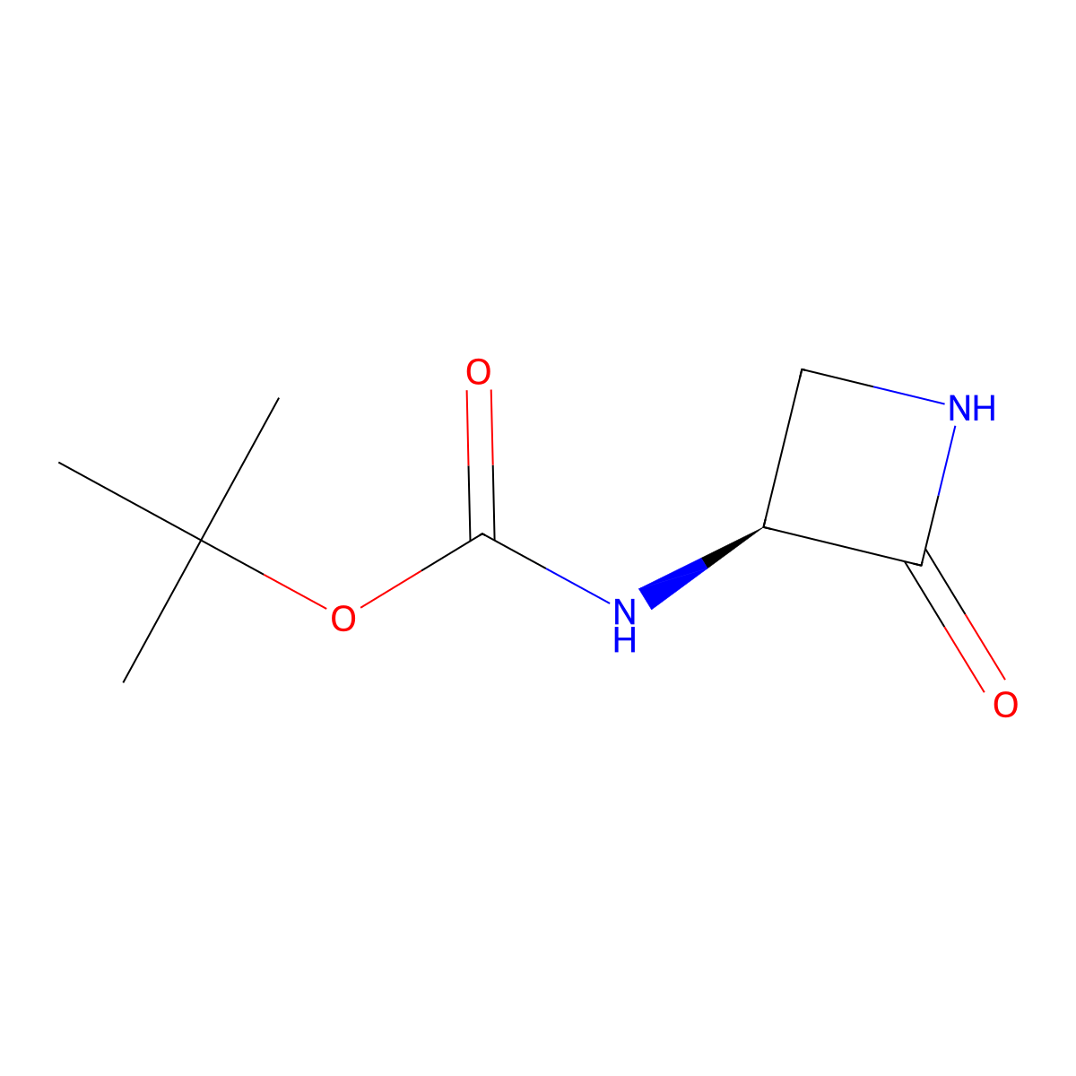 Tert-butyl N-[(3S)-2-oxoazetidin-3-yl]carbamate molecular structure, CAS 72229-74-4