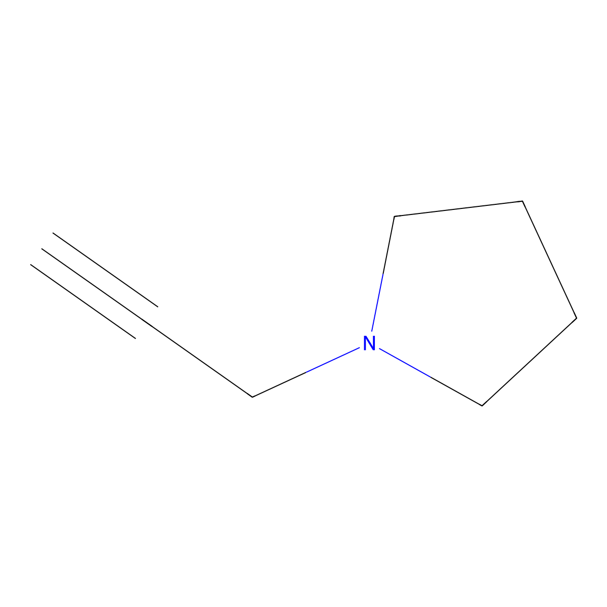 1-(Prop-2-yn-1-yl)pyrrolidine molecular structure, CAS 7223-42-9