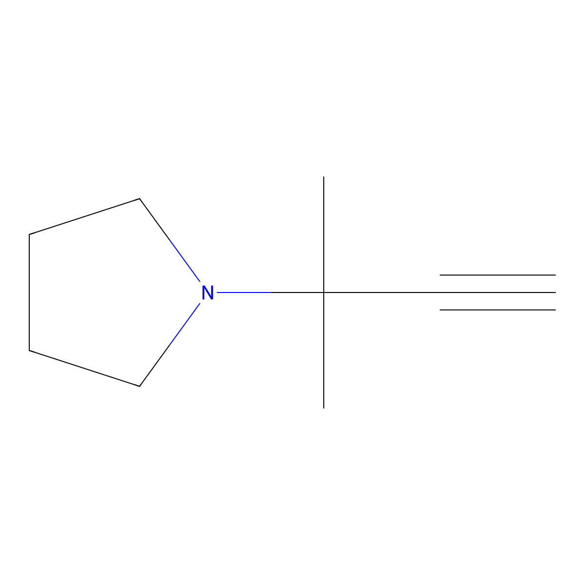 1-(1,1-Dimethyl-2-propynyl)-pyrrolidine molecular structure, CAS 7223-44-1