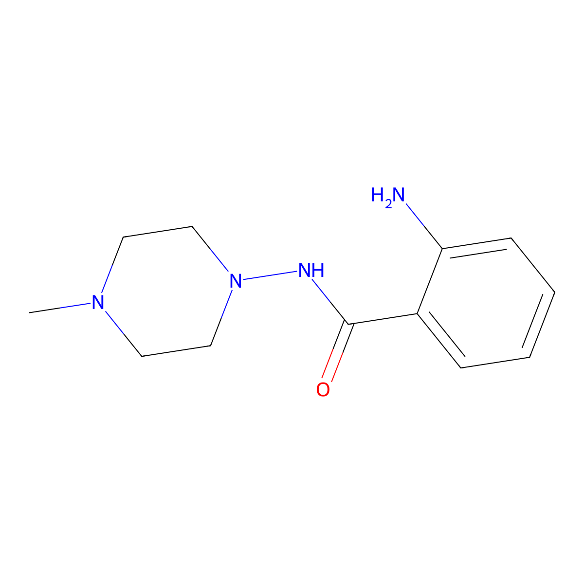 2-amino-N-(4-methylpiperazin-1-yl)benzamide molecular structure, CAS 7223-82-7
