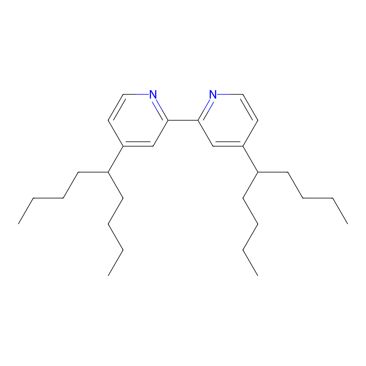 4,4'-Bis(1-butylpentyl)-2,2'-bipyridine molecular structure, CAS 72230-93-4