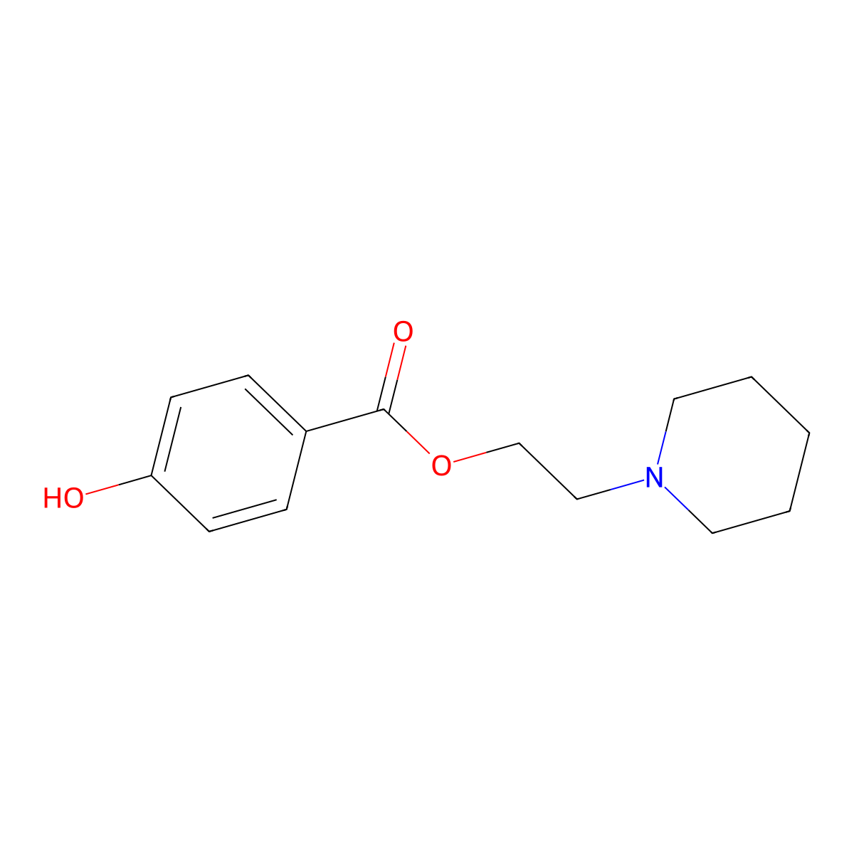 2-(Piperidin-1-yl)ethyl 4-hydroxybenzoate molecular structure, CAS 72232-71-4