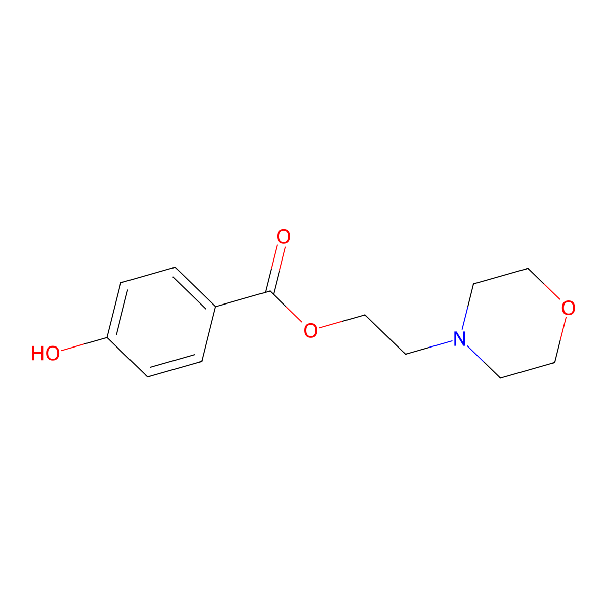 4-Hydroxy-benzoic acid 2-morpholin-4-yl-ethyl ester molecular structure, CAS 72232-72-5