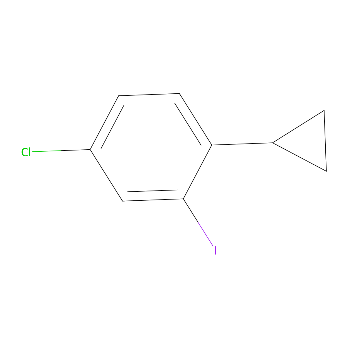 4-Chloro-1-cyclopropyl-2-iodobenzene molecular structure, CAS 72233-02-4