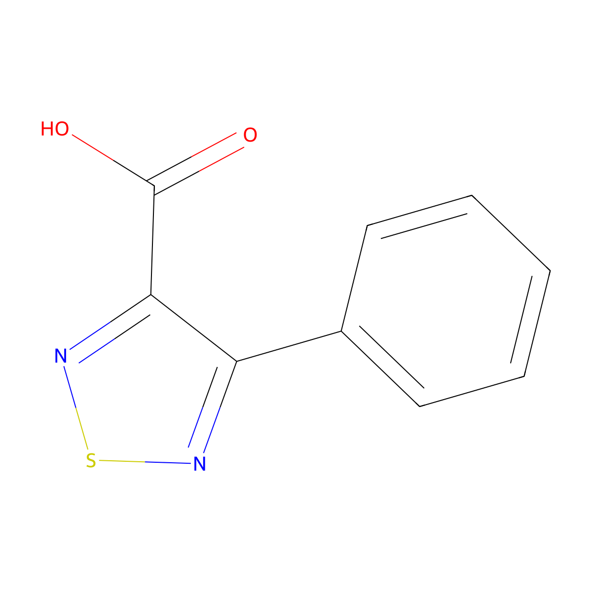 4-phenyl-1,2,5-thiadiazole-3-carboxylic Acid molecular structure, CAS 72234-46-9