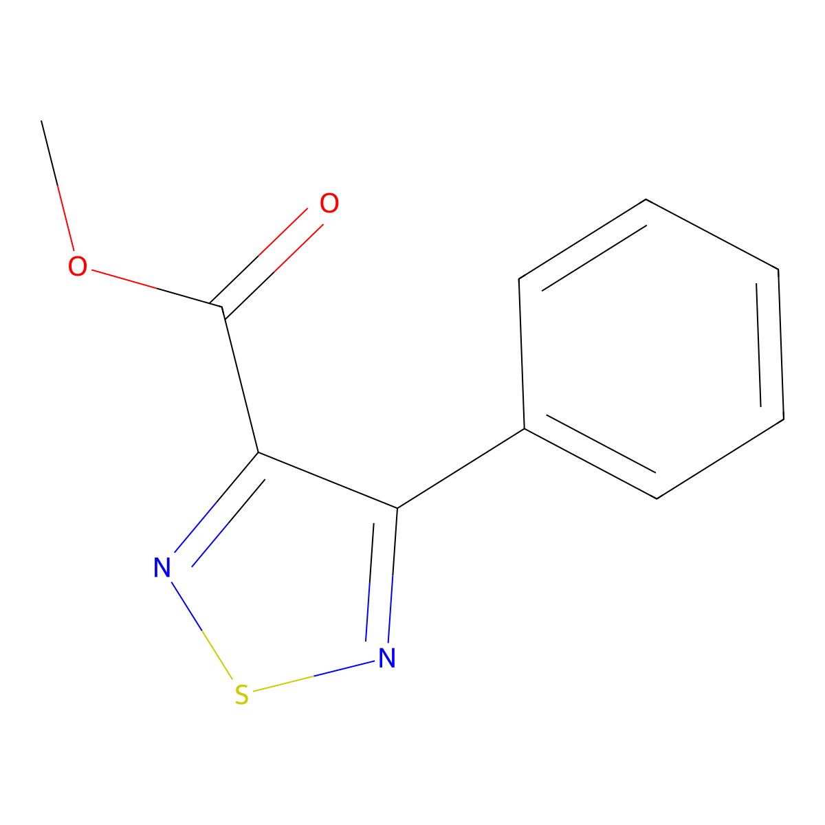 Methyl 4-phenyl-1,2,5-thiadiazole-3-carboxylate molecular structure, CAS 72234-47-0