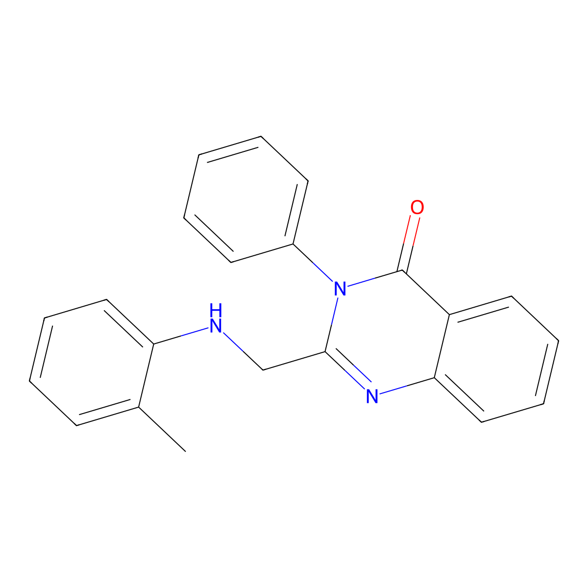 3-phenyl-2-((o-tolylamino)methyl)quinazolin-4(3H)-one molecular structure, CAS 72235-19-9