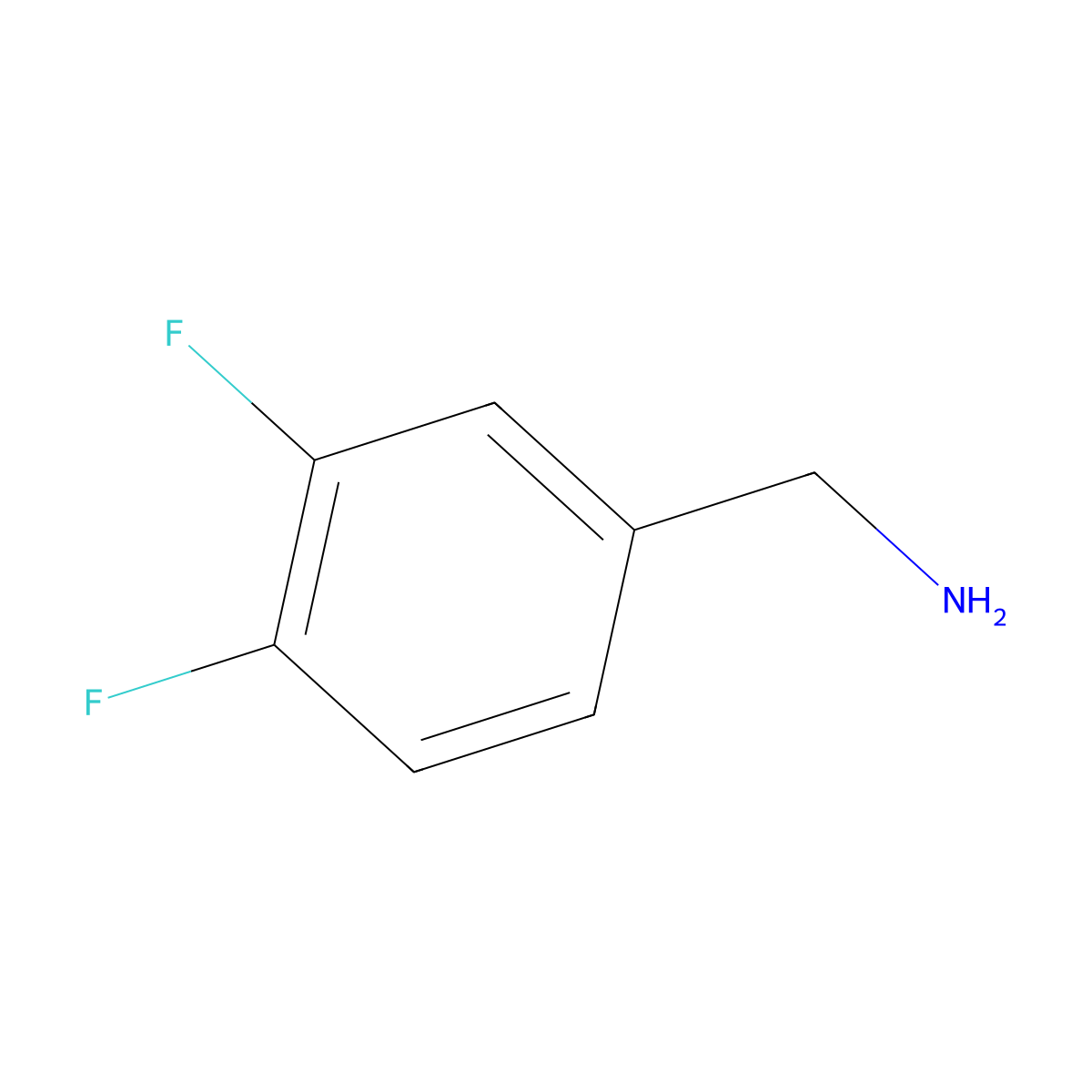 3,4-Difluorobenzylamine molecular structure, CAS 72235-53-1