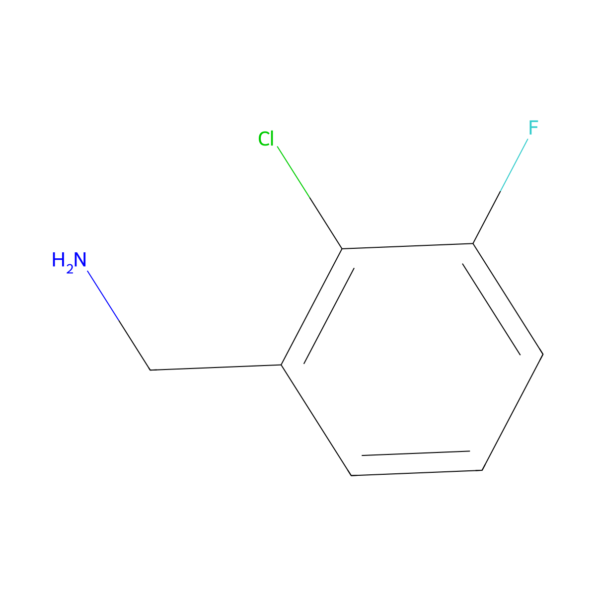 (2-Chloro-3-fluorophenyl)methanamine molecular structure, CAS 72235-54-2