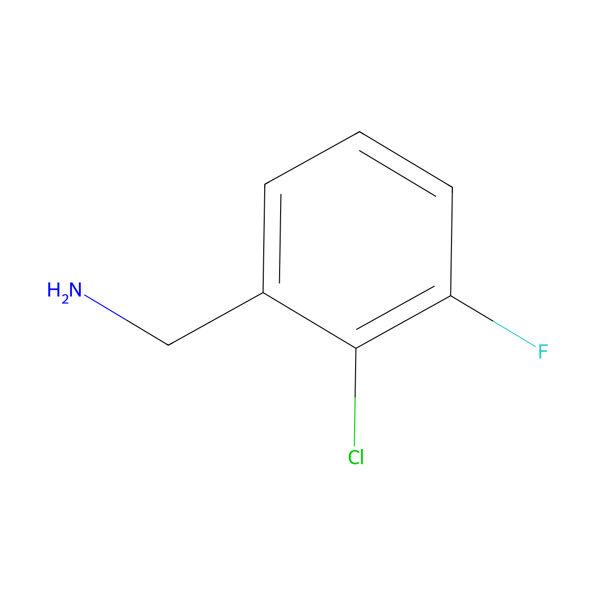 (2-Chloro-3-fluorophenyl)methanamine molecular structure, CAS 72235-54-2