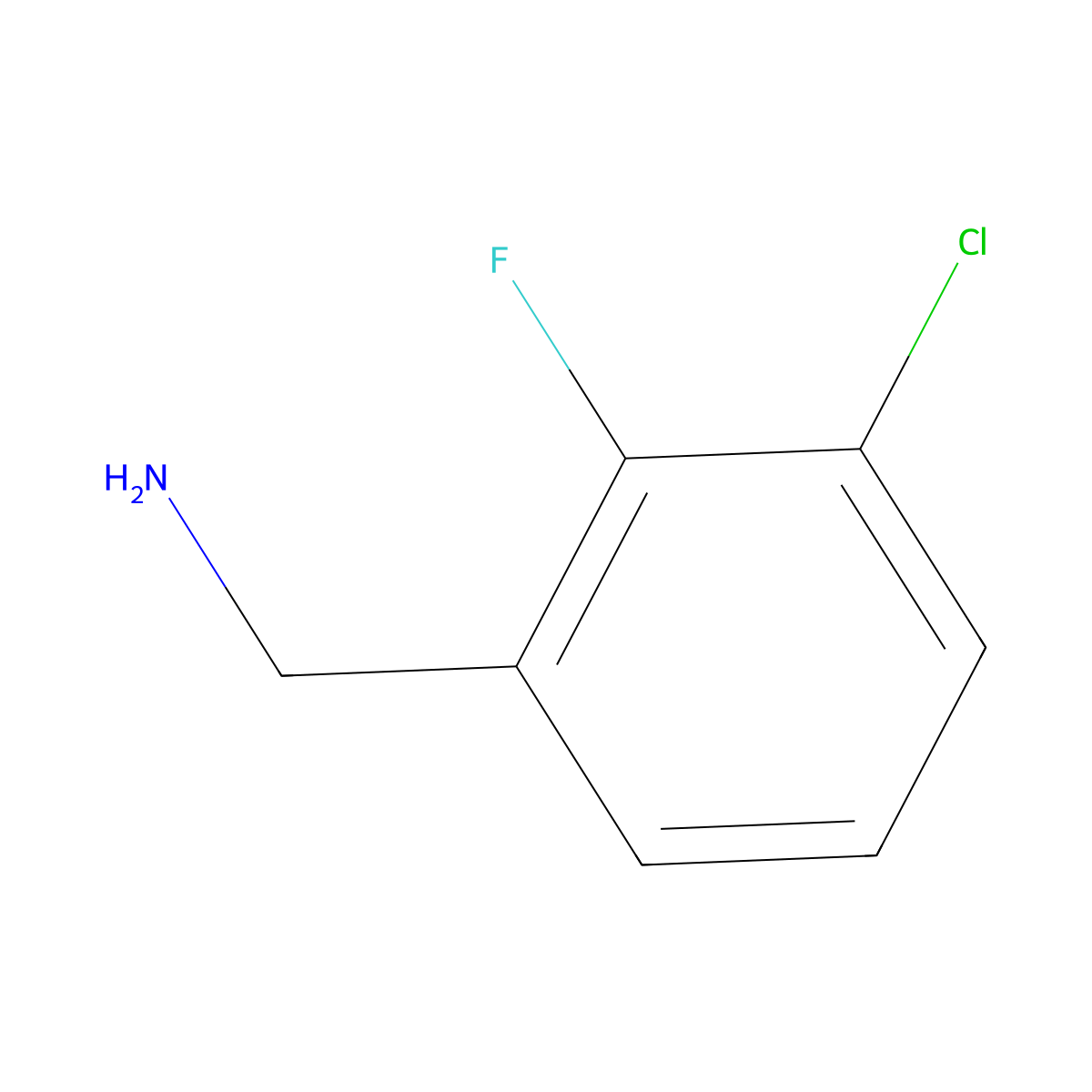 (3-Chloro-2-fluorophenyl)methanamine molecular structure, CAS 72235-55-3