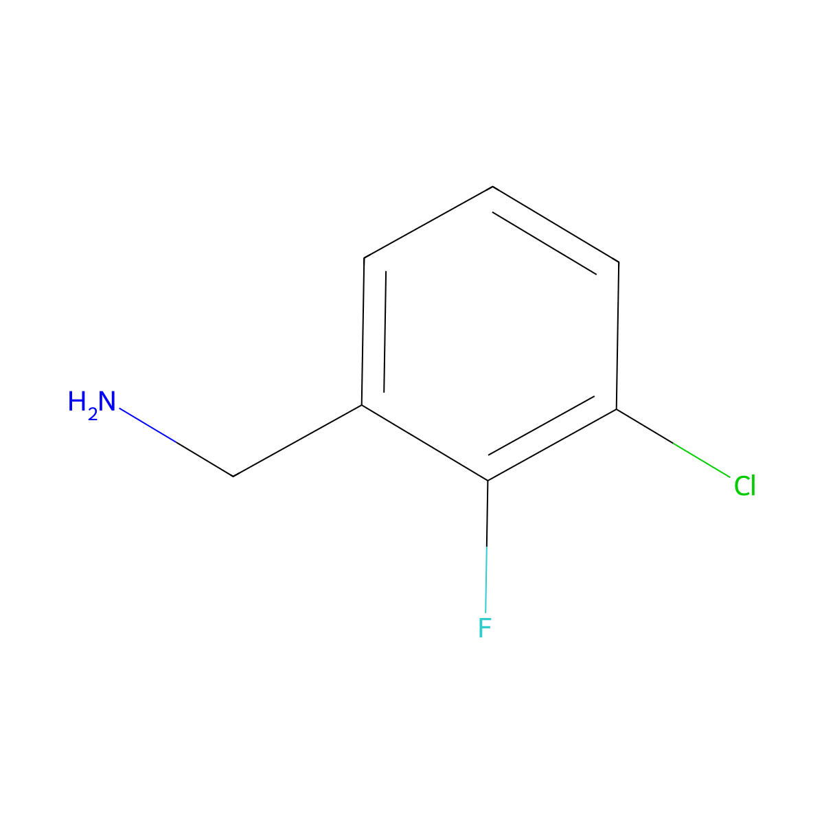 (3-Chloro-2-fluorophenyl)methanamine molecular structure, CAS 72235-55-3