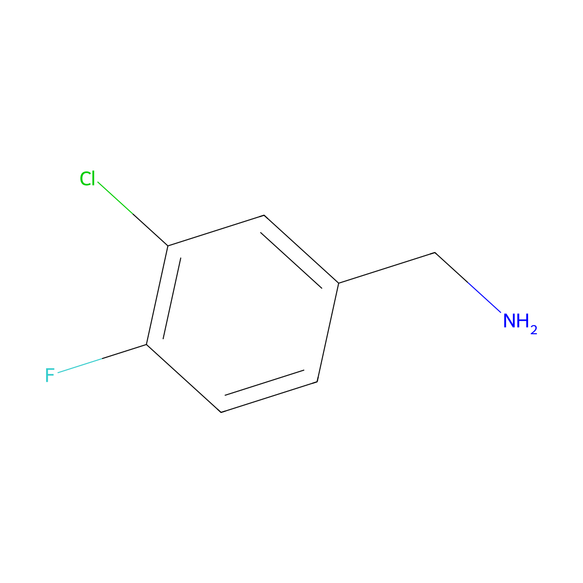 3-Chloro-4-fluorobenzylamine molecular structure, CAS 72235-56-4