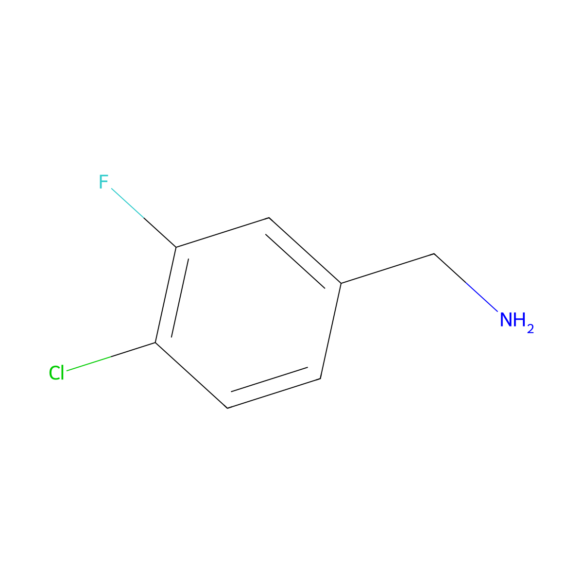 (4-Chloro-3-fluorophenyl)methanamine molecular structure, CAS 72235-58-6