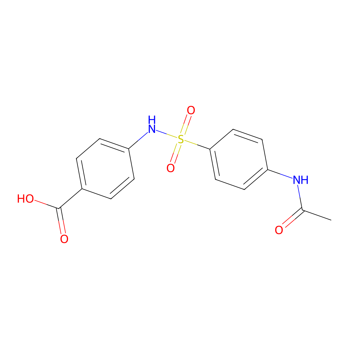 4-({[4-(Acetylamino)phenyl]sulfonyl}amino)benzoic acid molecular structure, CAS 72236-24-9