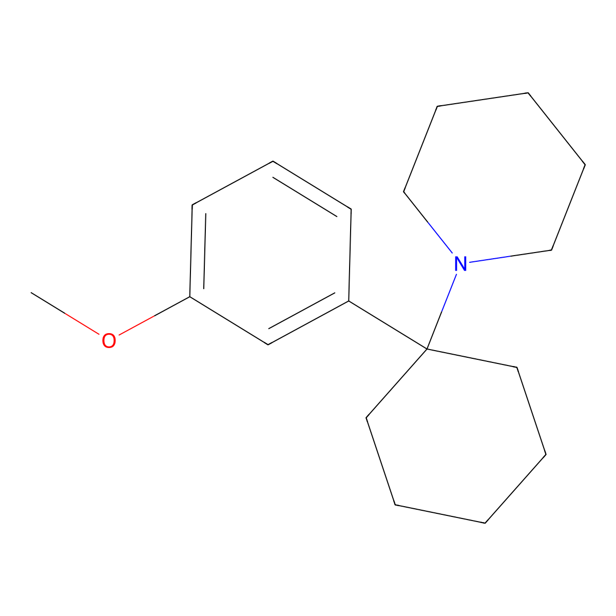 1-(1-(3-Methoxyphenyl)cyclohexyl)piperidine molecular structure, CAS 72242-03-6