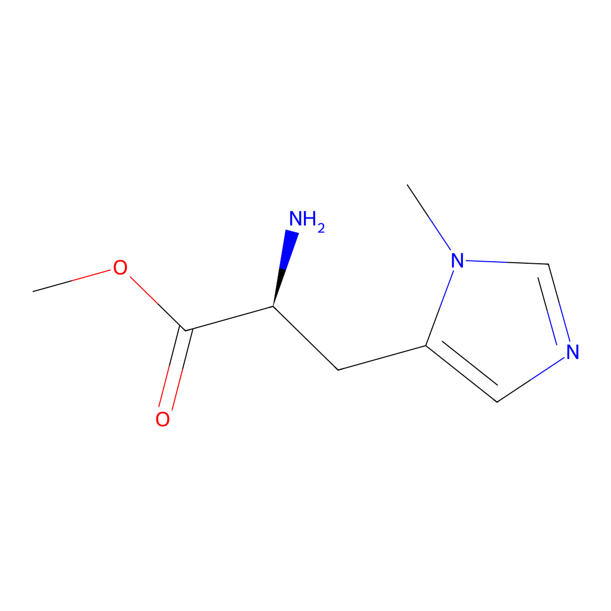 methyl (2S)-2-amino-3-(1-methyl-1H-imidazol-5-yl)propanoate molecular structure, CAS 72244-50-9
