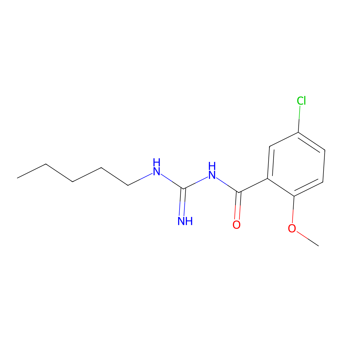 N-(5-chloro-2-methoxybenzoyl)-N'-pentylguanidine molecular structure, CAS 722453-55-6