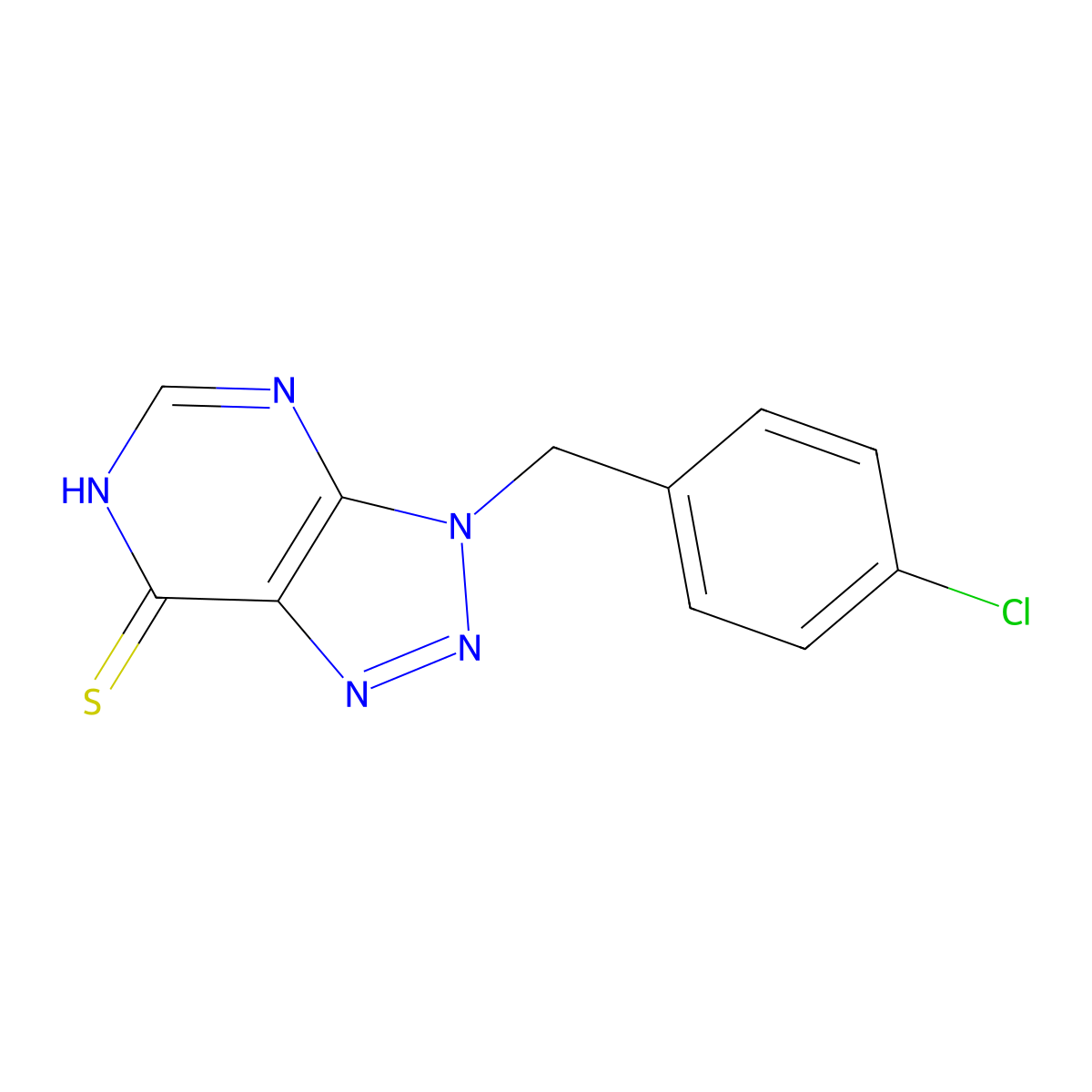 3-(4-chlorobenzyl)-3H-[1,2,3]triazolo[4,5-d]pyrimidine-7-thiol molecular structure, CAS 722456-34-0