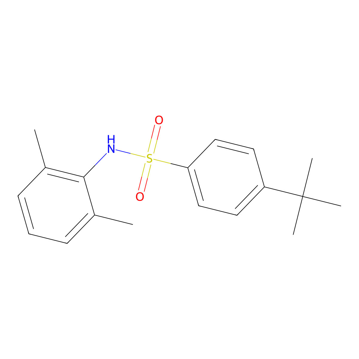 4-tert-butyl-N-(2,6-dimethylphenyl)benzenesulfonamide molecular structure, CAS 722460-32-4