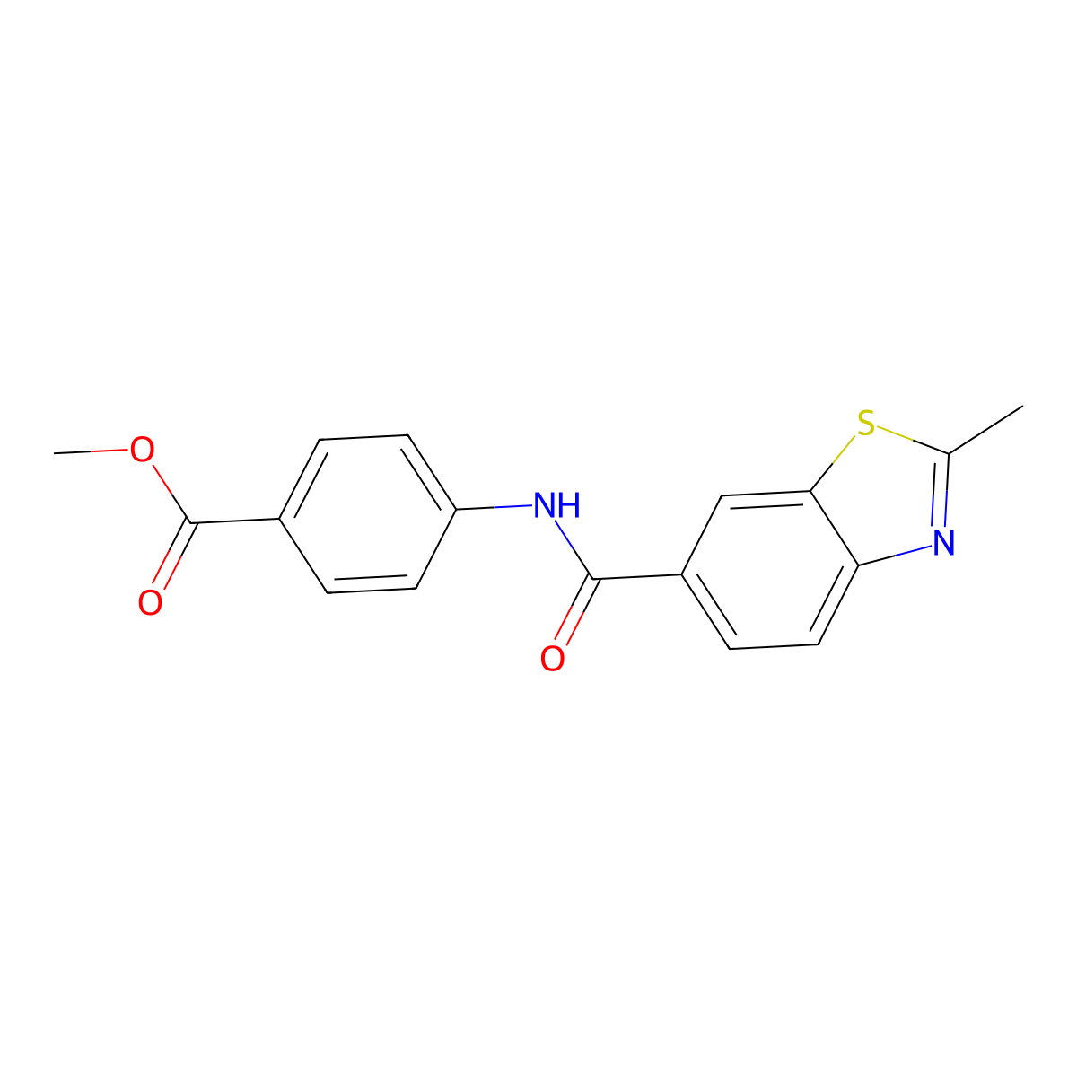 4-[[(2-Methyl-1,3-benzothiazol-6-yl)-oxomethyl]amino]benzoic acid methyl ester molecular structure, CAS 722461-64-5