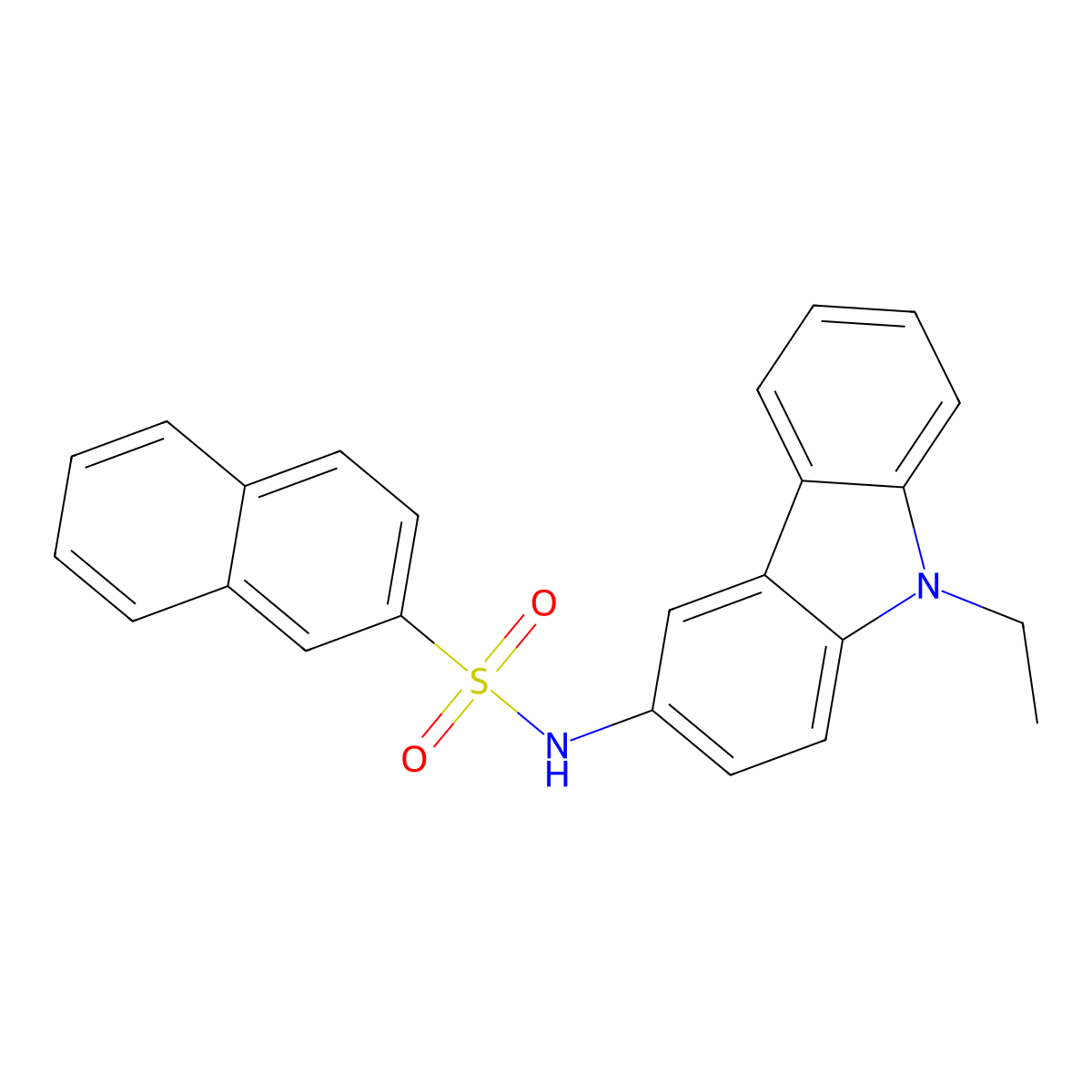 N-(9-ethyl-9H-carbazol-3-yl)-2-naphthalenesulfonamide molecular structure, CAS 722461-71-4