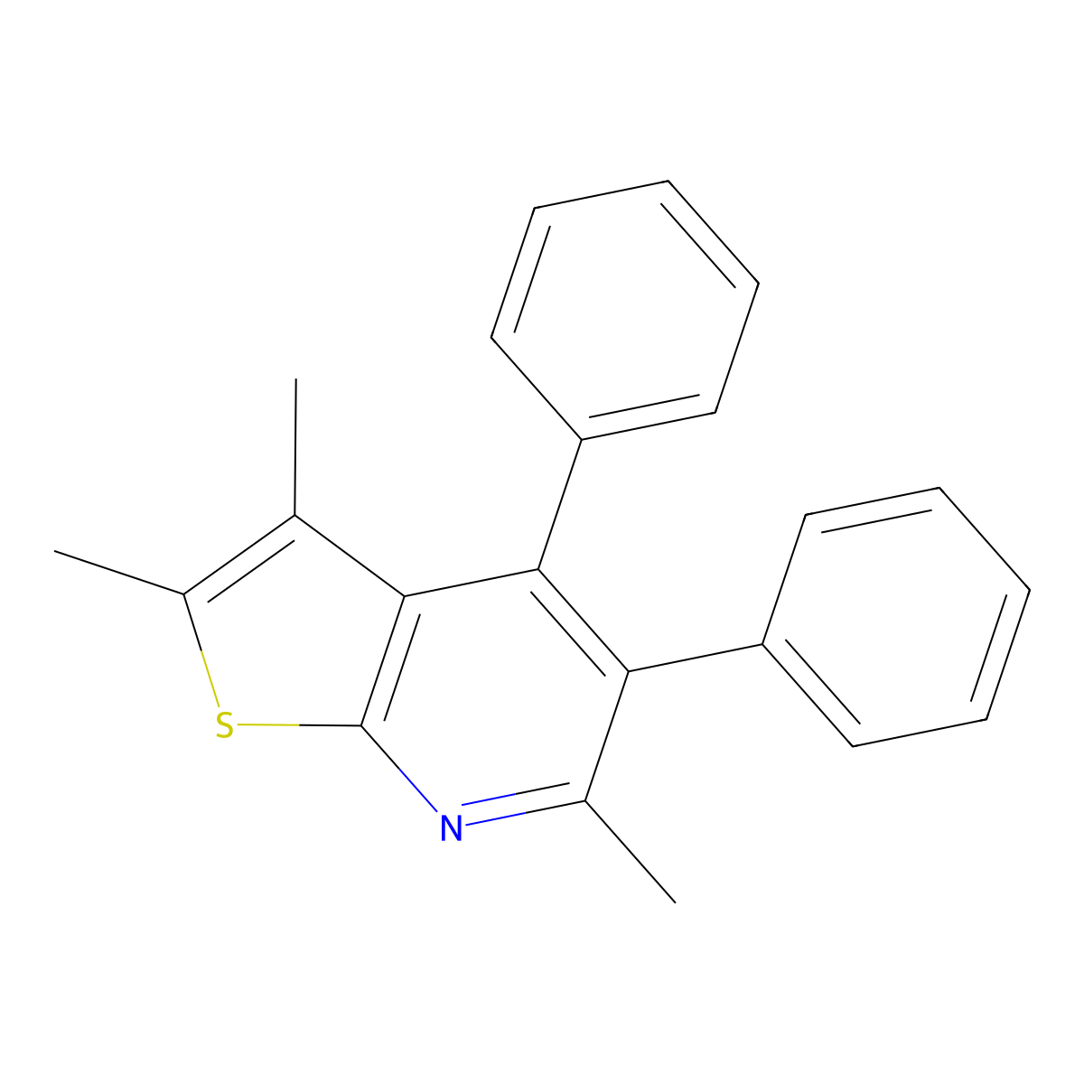 2,3,6-Trimethyl-4,5-diphenylthieno[2,3-b]pyridine molecular structure, CAS 722462-76-2