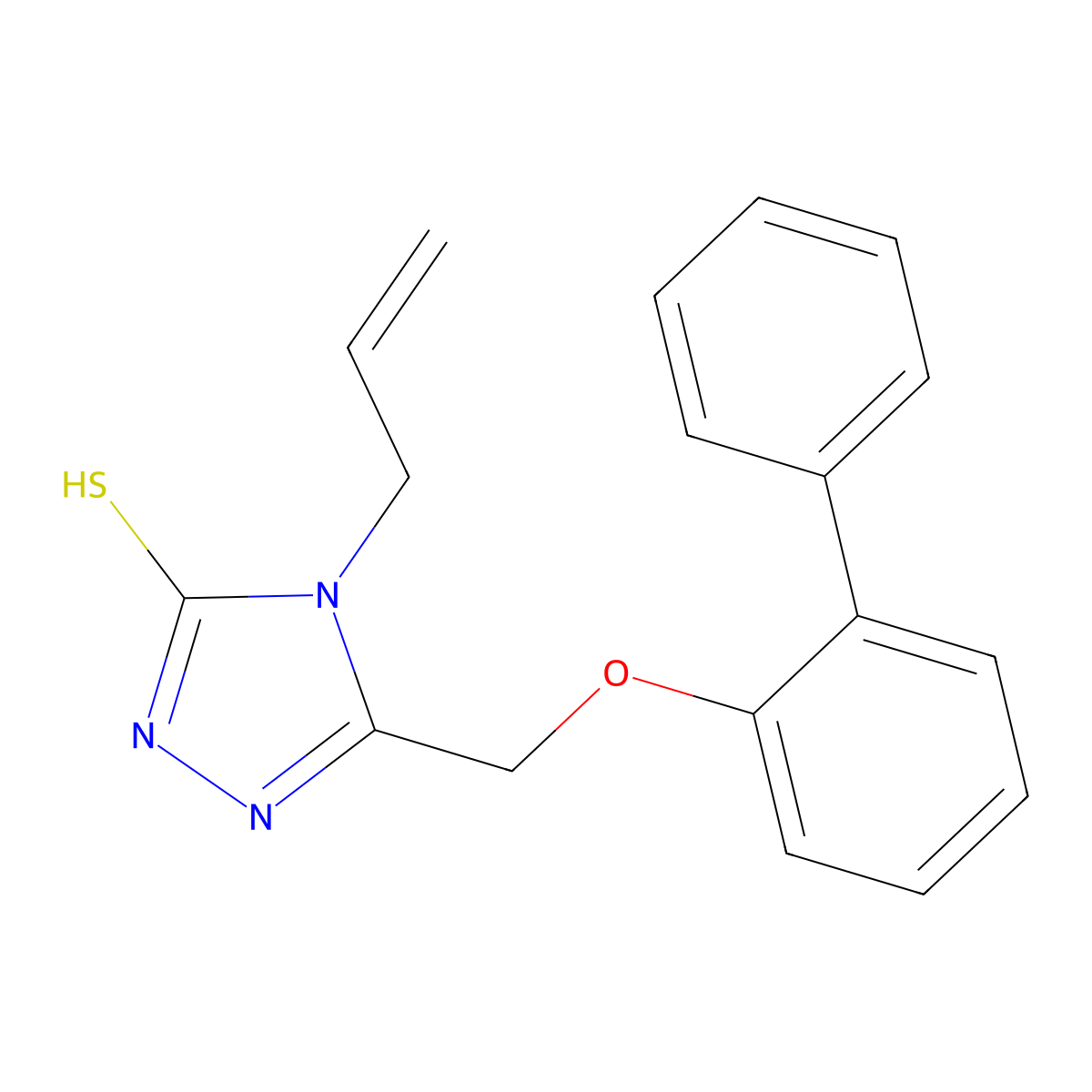4-Allyl-5-(biphenyl-2-yloxymethyl)-4H-[1,2,4]triazole-3-thiol molecular structure, CAS 722464-03-1