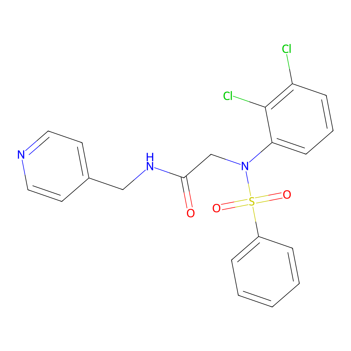 2-[2,3-dichloro(phenylsulfonyl)anilino]-N-(4-pyridinylmethyl)acetamide molecular structure, CAS 722464-16-6