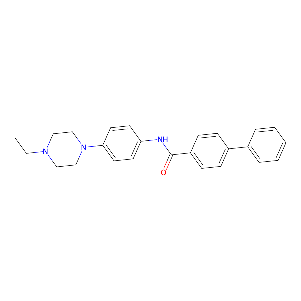 N-[4-(4-ethylpiperazin-1-yl)phenyl]biphenyl-4-carboxamide molecular structure, CAS 722464-37-1
