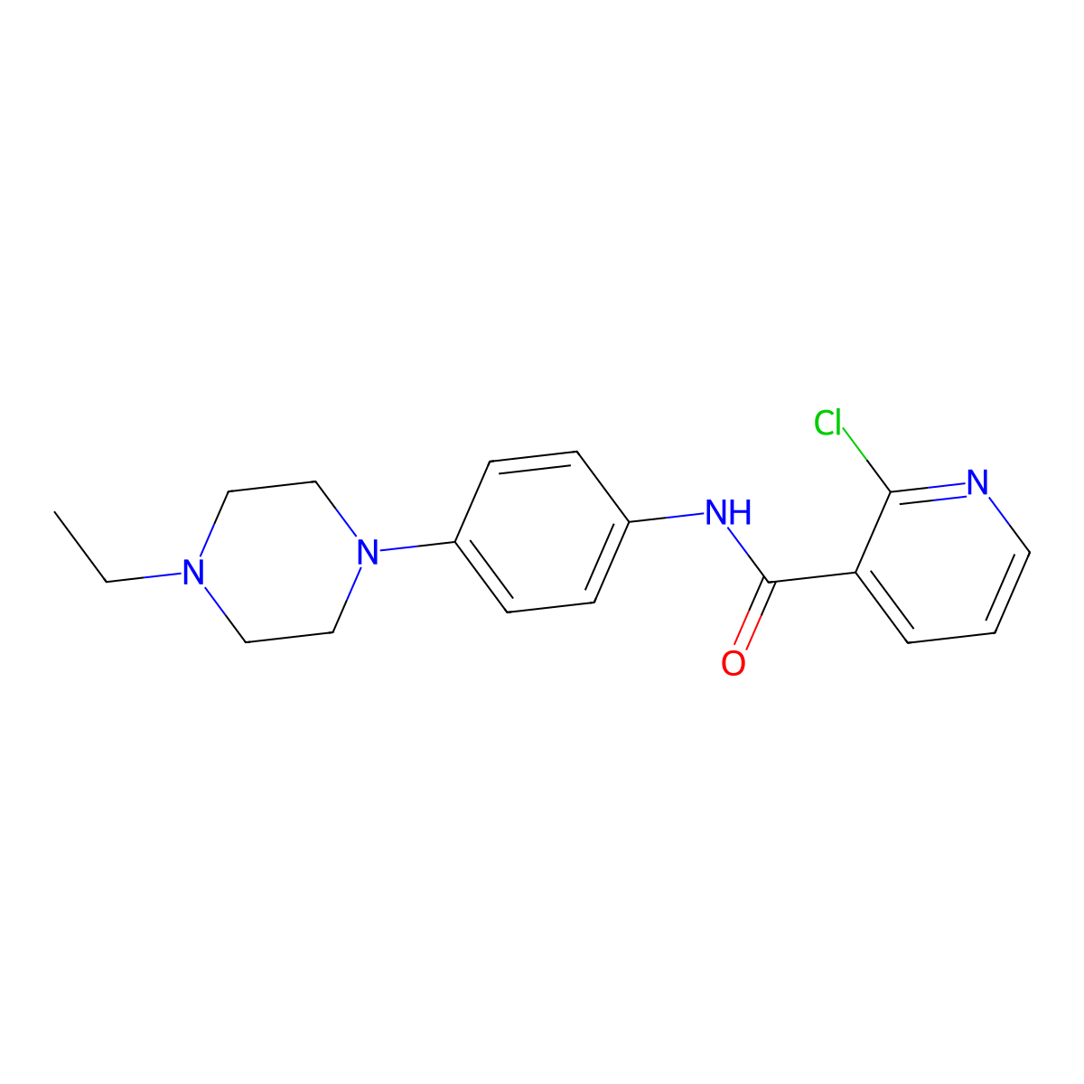 2-chloro-N-[4-(4-ethylpiperazin-1-yl)phenyl]pyridine-3-carboxamide molecular structure, CAS 722464-41-7