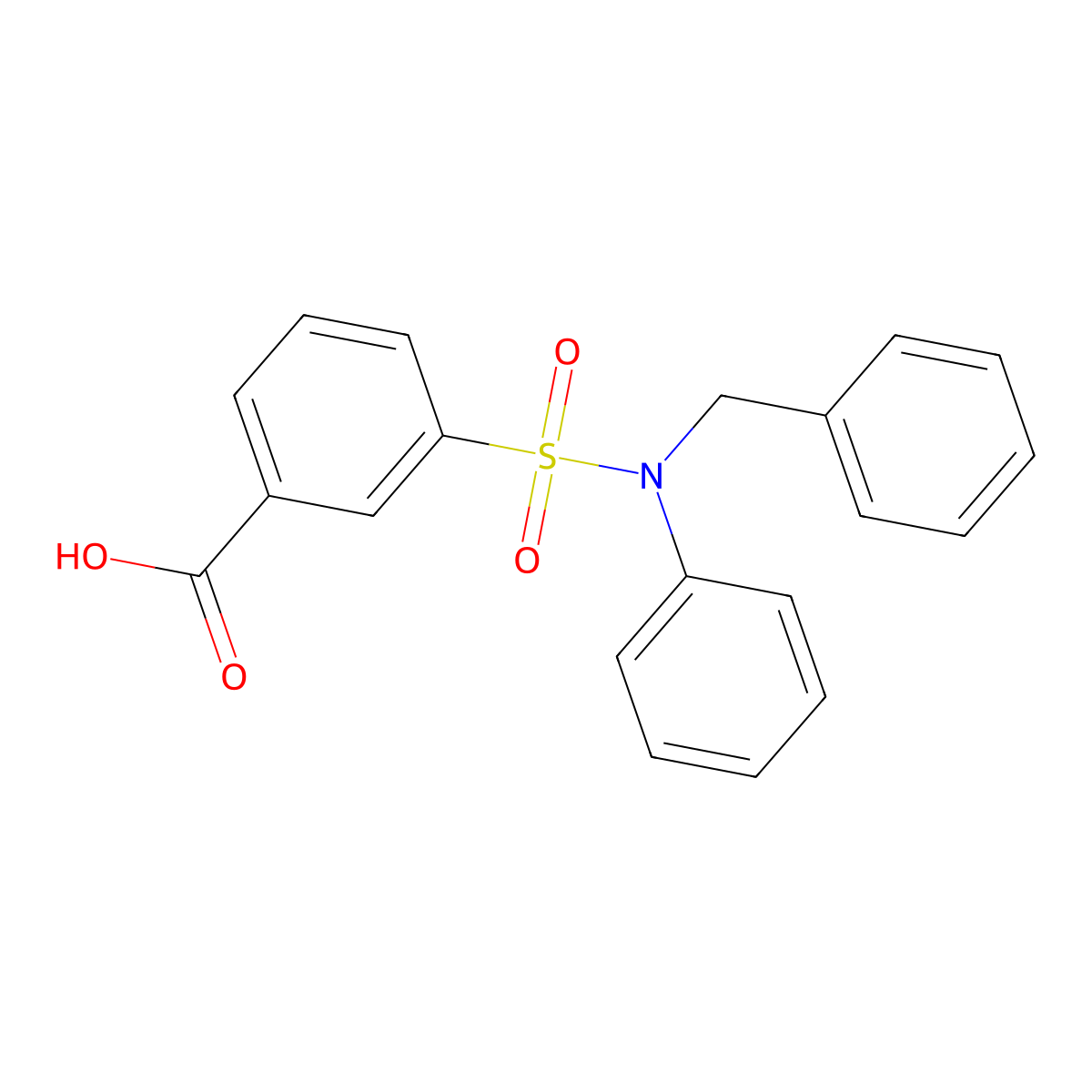 3-[Benzyl(phenyl)sulfamoyl]benzoic acid molecular structure, CAS 722464-44-0