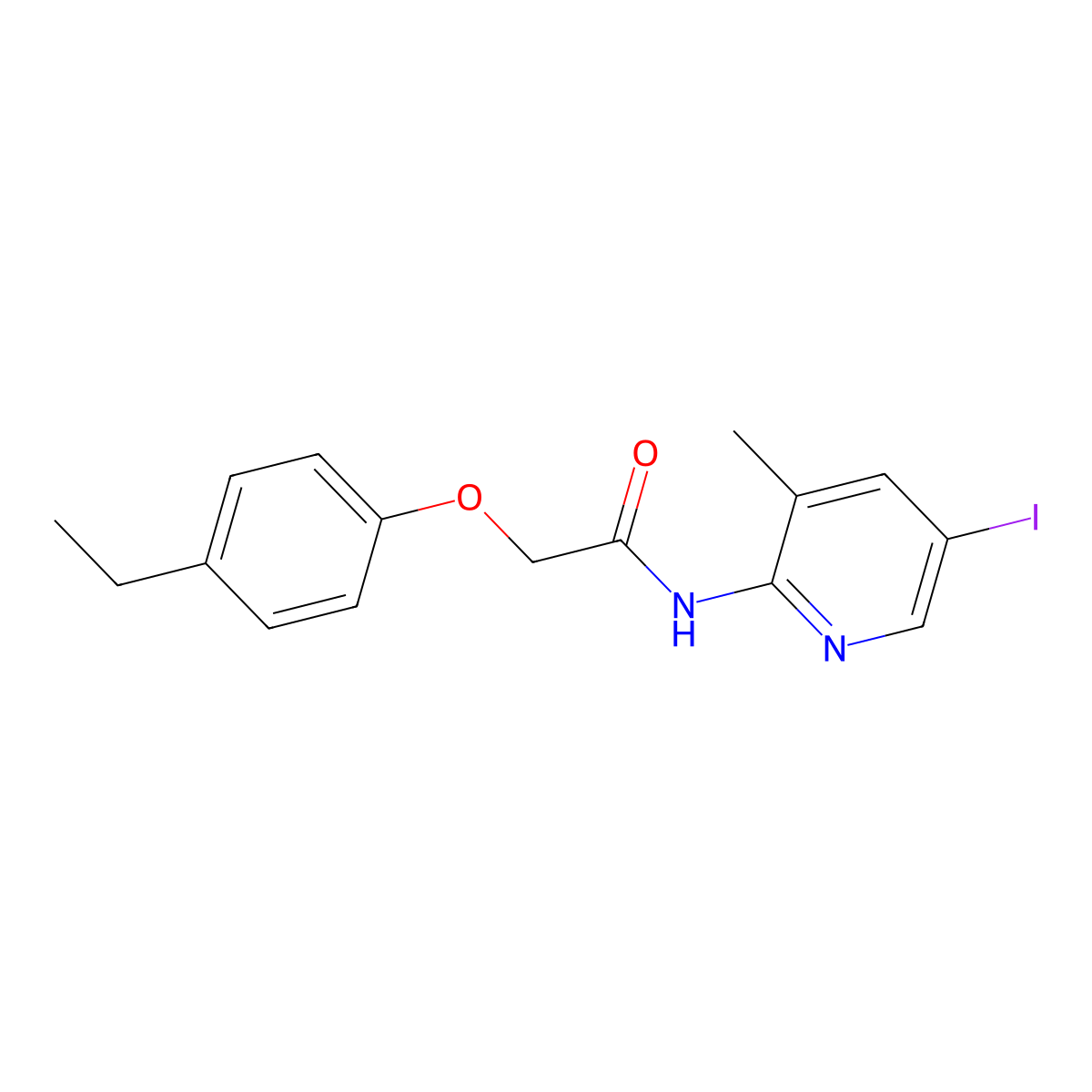 2-(4-ethylphenoxy)-N-(5-iodo-3-methylpyridin-2-yl)acetamide molecular structure, CAS 722464-54-2