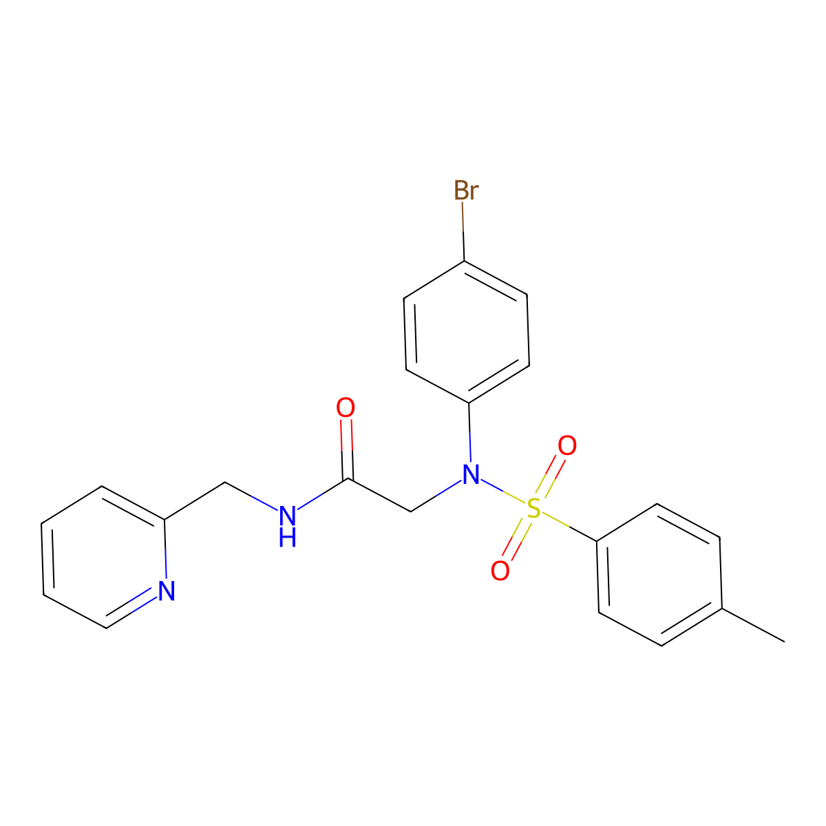 2-{4-bromo[(4-methylphenyl)sulfonyl]anilino}-N-(2-pyridinylmethyl)acetamide molecular structure, CAS 722464-56-4